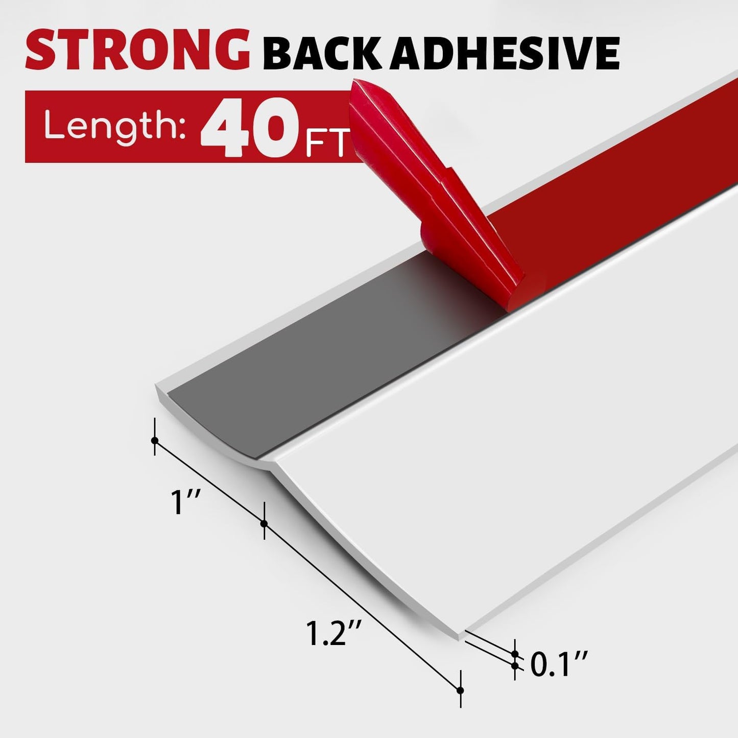 Garage Door Seal Top and Sides Seal Strip, 40FT Universal Garage Door Weather Stripping, Durable Garage Door Bottom Seal Replacement with Adhesive Backing and Screws (White, 40FT)