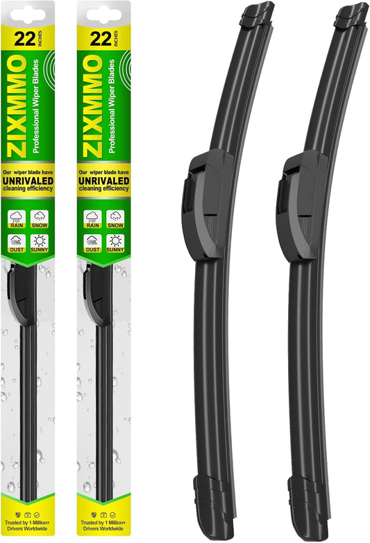 OEM Quality 22in + 22in Premium All-Season Windshield Wiper Blades for Original Equipment Replacement(Set of 2)