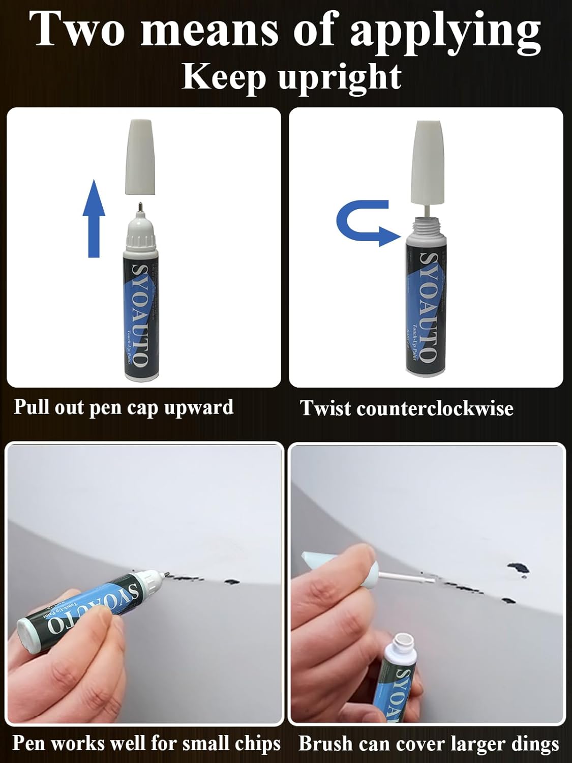 SYOAUTO Wind Chill 089 Touch Up Paint Fit for Toyota Auto Touch up Paint Scratch Repair Pen Brush and Tip 2 in 1 Wind Chill