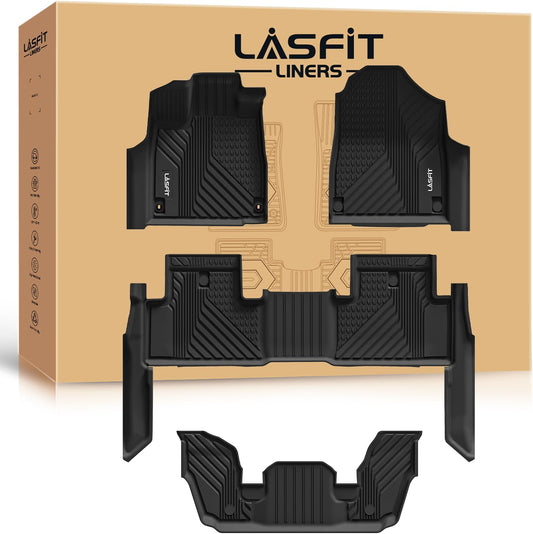 LASFIT Floor Mats for Acura MDX (2022-2026) All Weather Floor Liner TPE Custom Fit Car Mats for Acura MDX 1st & 2nd & 3rd Row Mats, Black,Tasteless, Durable and Easy to Clean