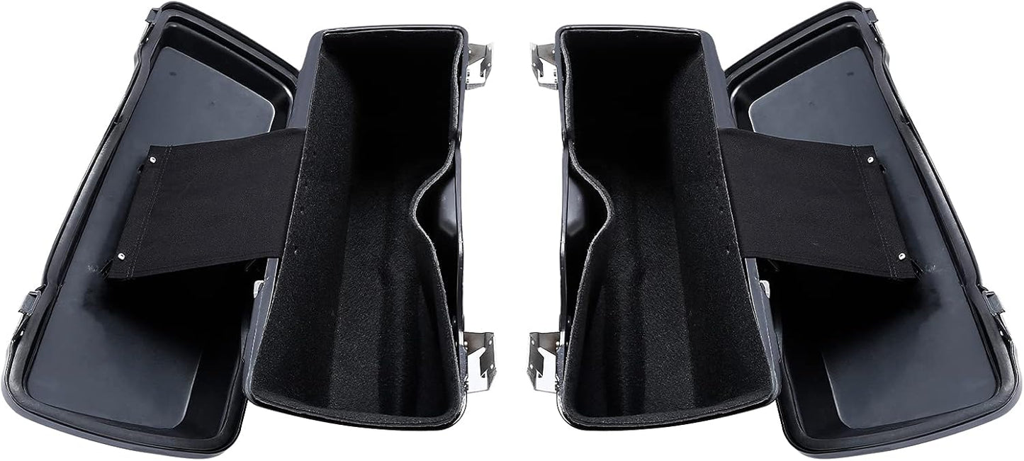Green-L Hard Saddlebags with Black Latches Fit for Harley Electra Street Road Glide King 1994-2013 Touring Models