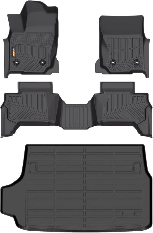 Binmotor-Floor Mats & Cargo Liner for Toyota 4Runner 2025(Only for 5 Seats, Not for Hybrid/EV), TPE All Weather Car Floor Mat Cargo Trunk Mat Rubber Liners for Toyota 4Runner 2025 Accessories