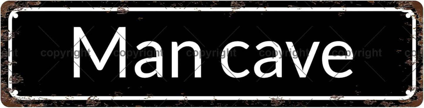 Man cave Space Vintage Metal Tin Sign, Street Sign, Home Decor, Room Decor, Wall Decor, Bathroom Decor, Bar Decor, Cafe Decor, Garage Decor, 16 x 4 Inch