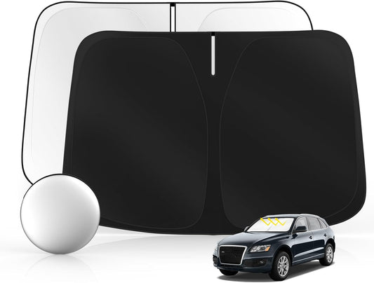 Windshield Sun Shade for Audi Q5 2009-2017 Foldable Sunshade Custom Fit Front Window Car Interior Accessories Protector Blocks UV Rays