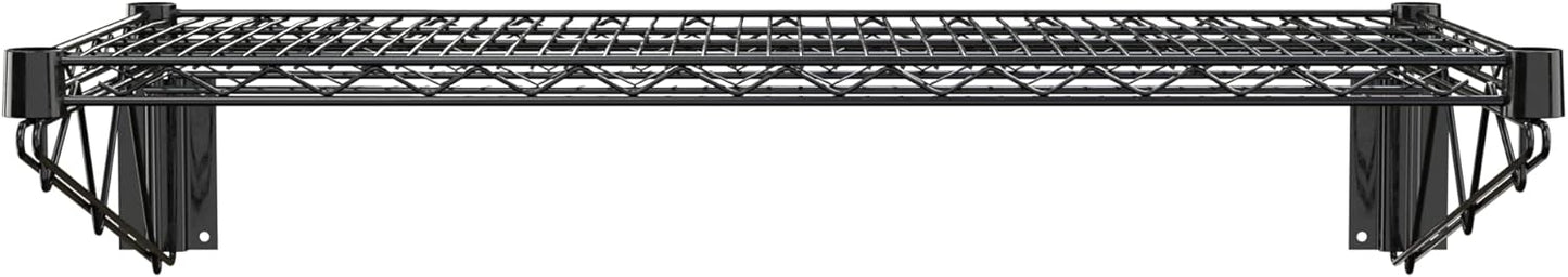 18" x 36" Black Epoxy Wire Wall Mount Shelf