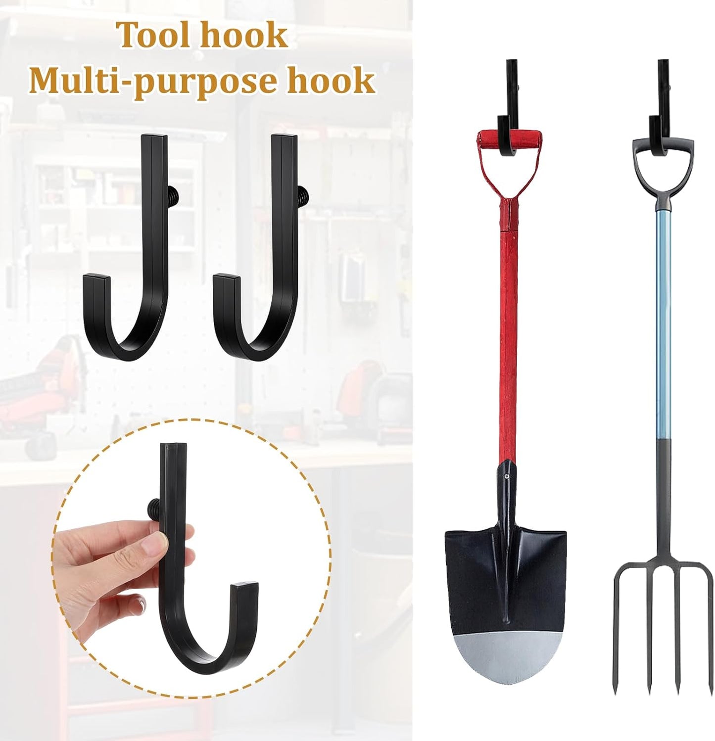 6Pcs Shed Hooks Compatible with Suncast/Craftsman Shed, J-Shape Sheds Shelves Storage Organization Accessories for Garden Garage Hanging Sheds Organization Supplies