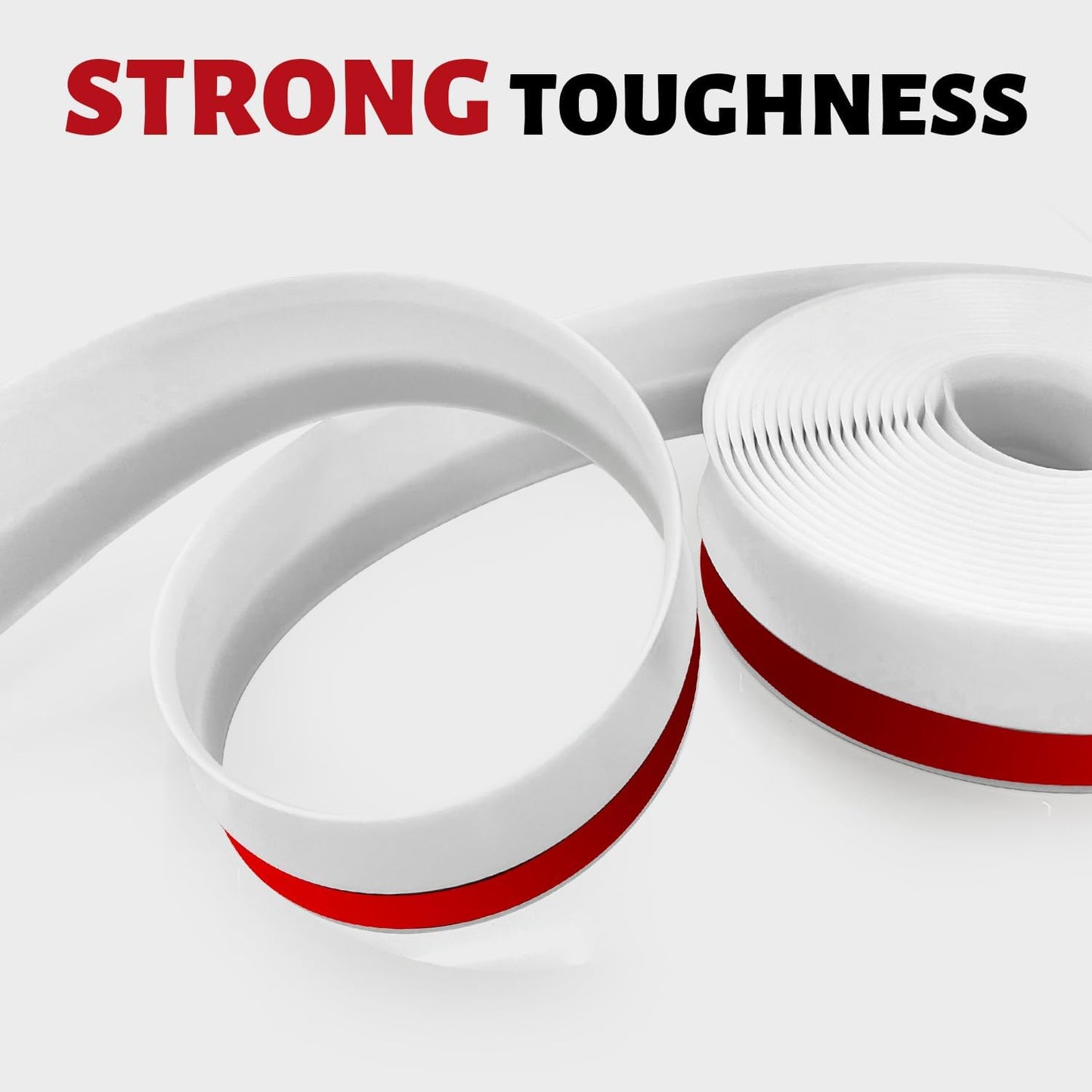 Garage Door Seal Top and Sides Seal Strip, 40FT Universal Garage Door Weather Stripping, Durable Garage Door Bottom Seal Replacement with Adhesive Backing and Screws (White, 40FT)