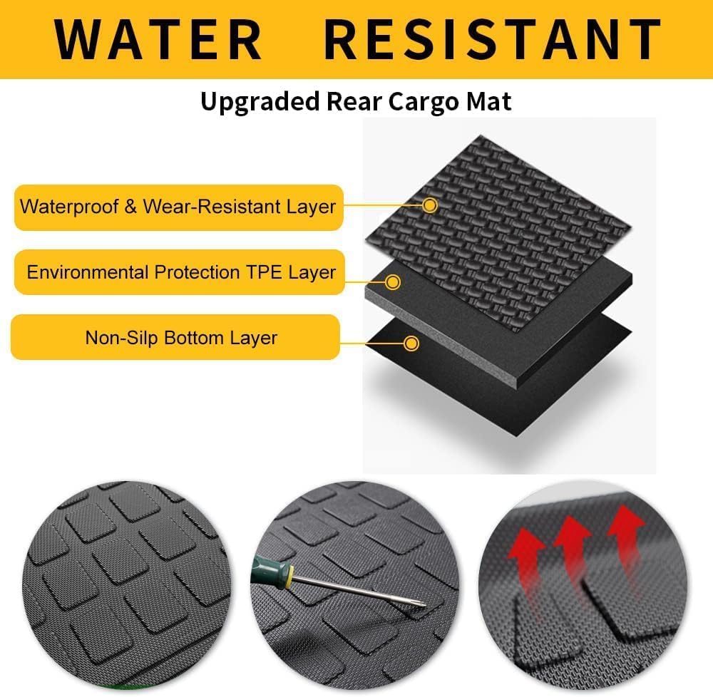 Original Cargo Liner Fit for Honda HRV HR-V AWD 2016-2022: All Weather Protection Heavy Duty Trunk Liner - Anti-Slip Waterproof TPE Rubber Rear Cargo Car Liner HRV Cargo Mat Accessories Black