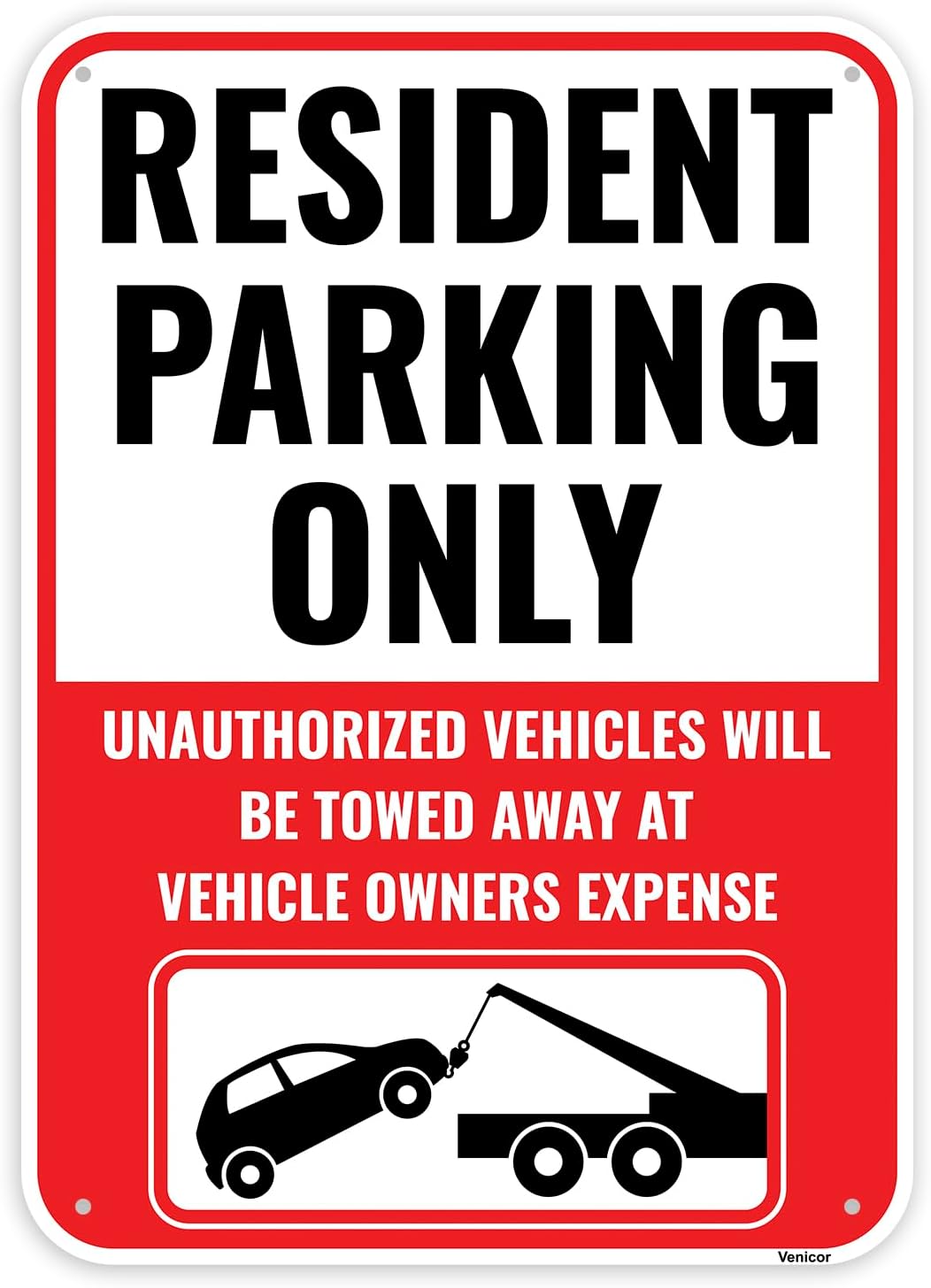1PC Resident Parking Sign, 14 x 10 Inches - Aluminum - Private Tenant Parking Only Sign