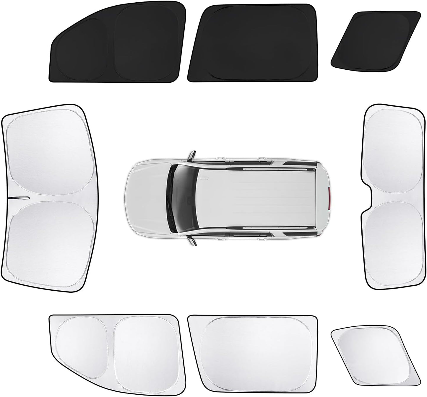 8pcs Car Window Shades for Chevrolet Tahoe 2015-2020 Accessories,Windshield Side Rear Full Sunshade,Sun Visor UV Blocking, Privacy Protection and Blackout for Camping Outdoor