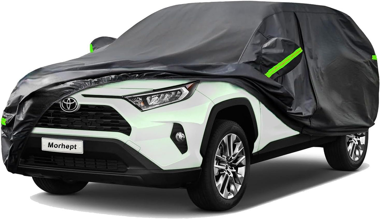 SUV Car Cover for Toyota RAV4, Custom Fit Waterproof All Weather Full Exterior Cover Rain Snow UV Protection Cover with Door Zipper