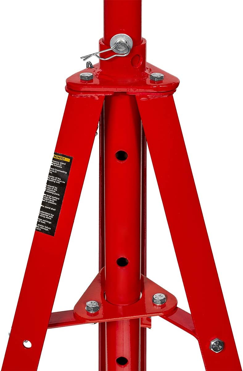 Stark USA Underhoist Tripod Stand 2 Ton Capacity High Lift Jack Stand Reach Under Hoist Stand High-Position Lift Range 4,000lbs Capacity, Red