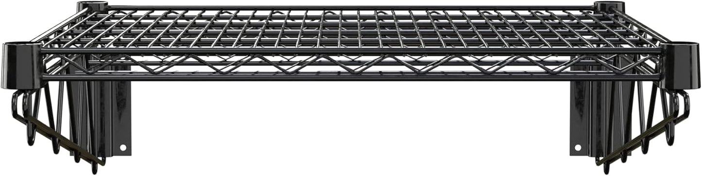 24" x 24" Black Epoxy Wire Wall Mount Shelf