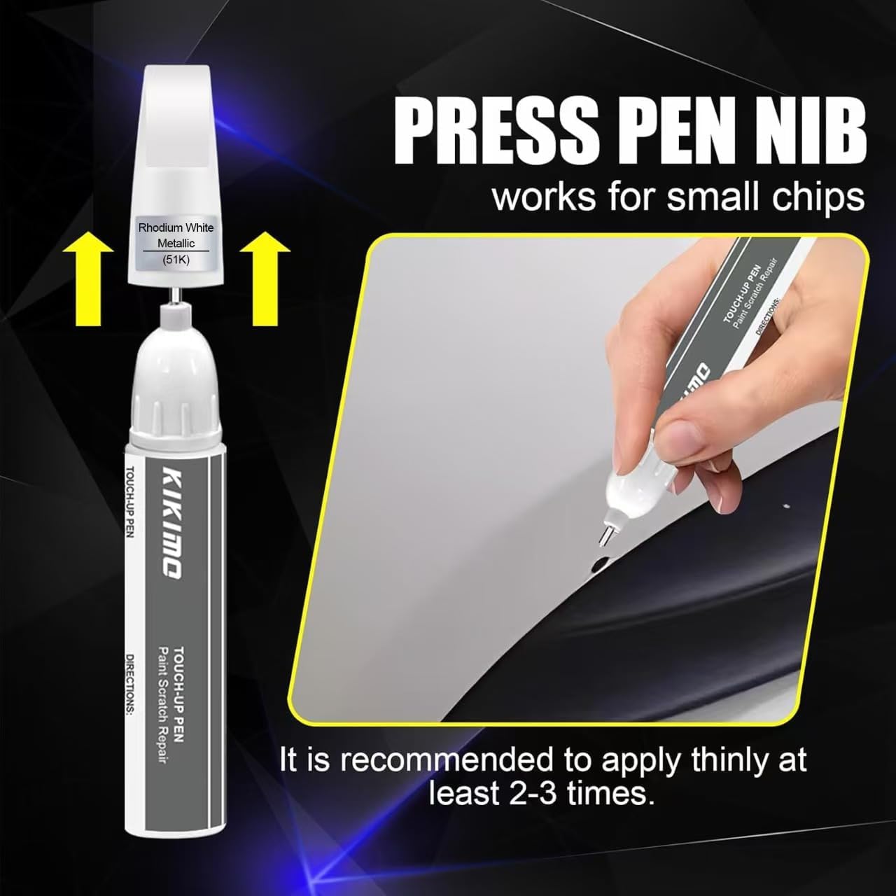 KIKIMO for Mazda Touch Up Paint(Soul Red Crystal Metallic(46V)), Car Paint Repair Kit for Mazda, 2 In 1 Scratches Repair with Pen Tip and Brush, Color-Matched for Quick & Easy Fix