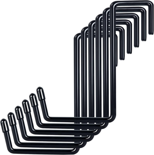 Large Vinyl Coated Heavy Duty Garage Storage Utility Hanging Hooks (6 Pack) - Rafter Hanger Hooks for Bicycle, Ladder, Fence, Pool Cover, Sport Equipment & More