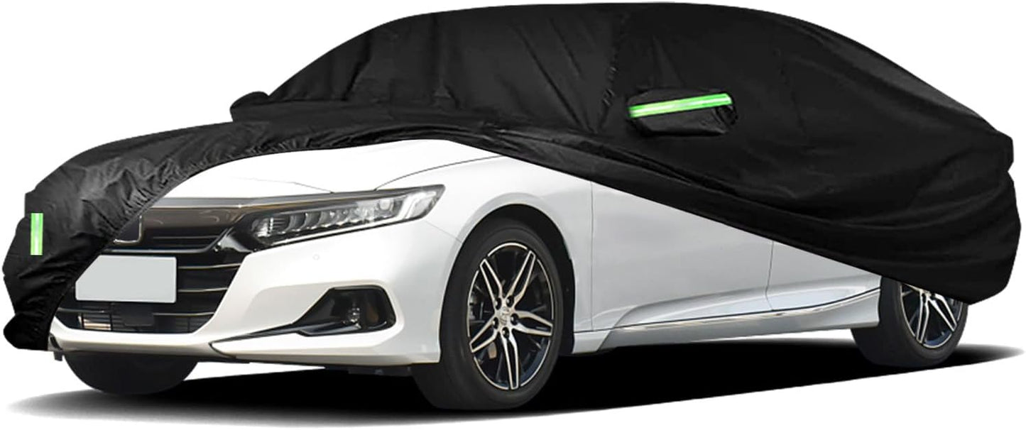 Car Cover Custom Fit for Honda Accord Sedan/Coupe (2001-2023)，All Weather 210T Windproof Car Covers with Windproof Strap and Driver Door Zipper/Sun Snow Rain Dust Protection