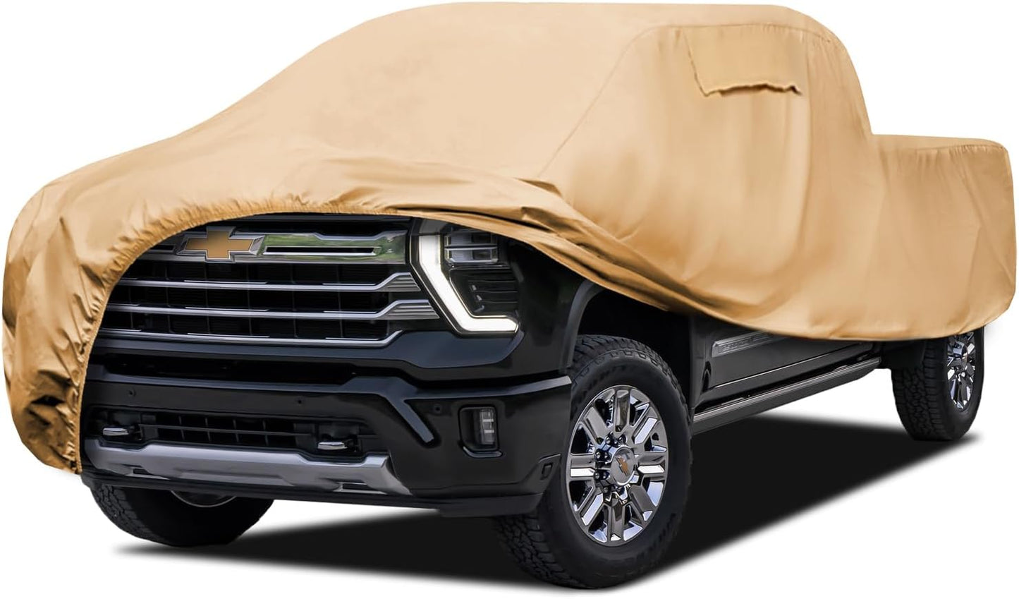 Heavy Duty Outdoor Car Cover Custom Fit for Chevy Silverado,Windproof All Weather Waterproof Sun Rain UV Dust Snow Protection Outdoor Car Covers