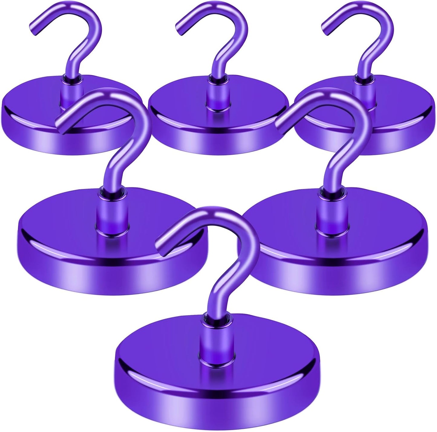 LOVIMAG Cruise Essentials, 150Lbs Cruise Door Magnets, Purple Magnet Hooks for Cruise Cabin Strong Magnetic Hooks for Hanging, Refrigerator, Celling -6 Pack