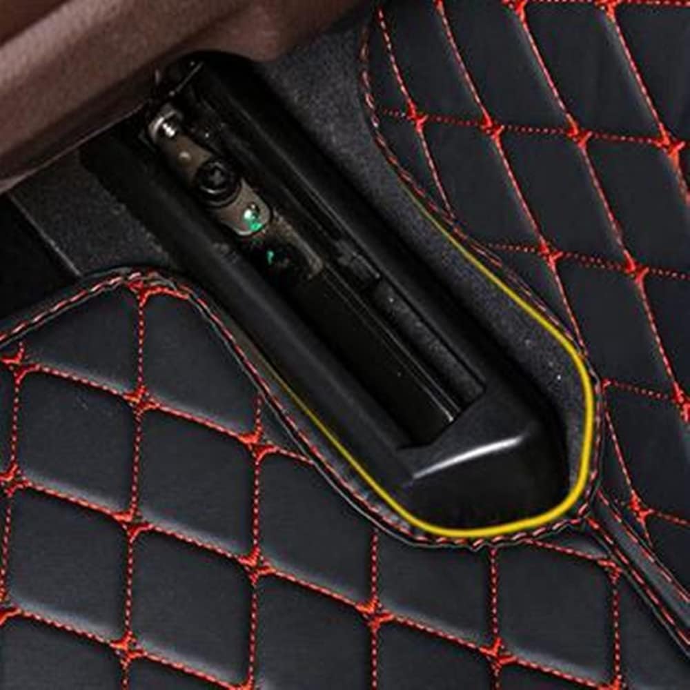 Custom All-Weather Protection Luxury Leather Floor Mats for Cars SUVs Trucks According Anti-Slip Leather Floor mats ﻿ (42,Striped Beige)