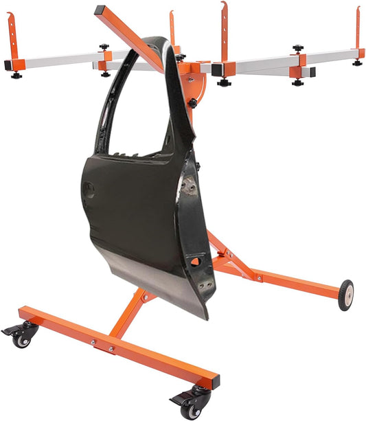 Automotive Rotating Painting Stand Multifunction Freestanding Paint Holder with Wheels for Painting Or Repairing Light Sheet Metal, Automotive Sheet Metal, Hoods, Wings, Bumpers (35.4*37.8*45.2in)