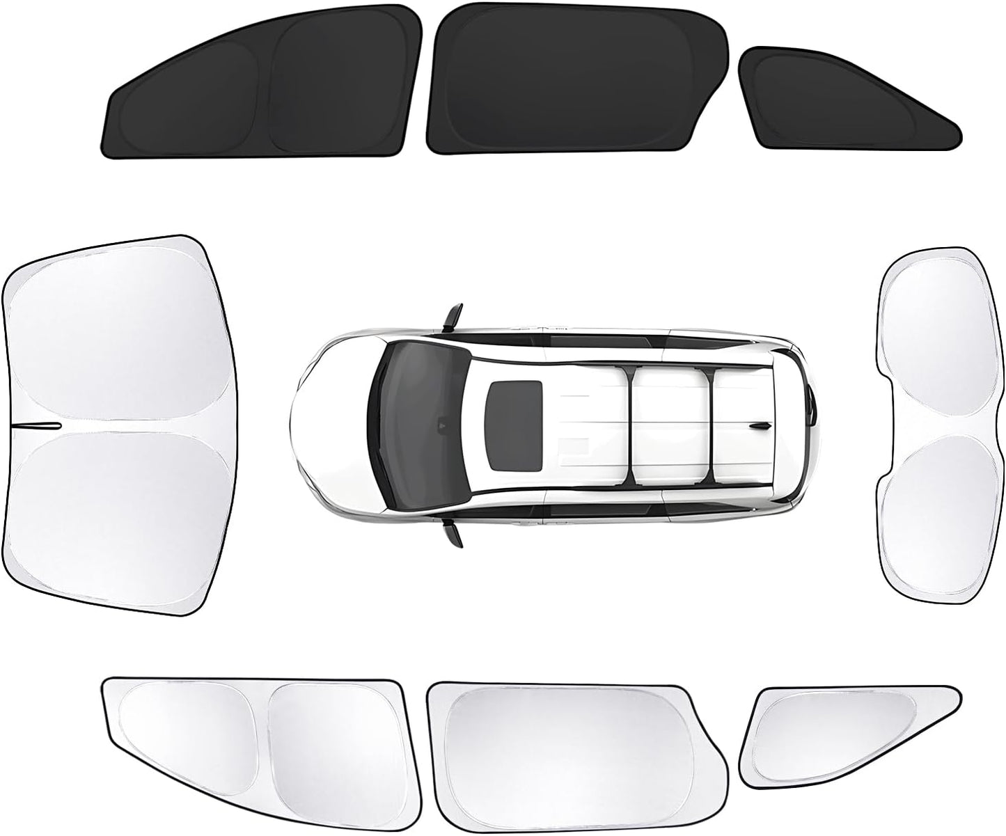 8pcs Car Window Shades for Toyota Sienna 2021-2025 Accessories,Windshield Side Rear Full Sunshade,Sun Visor UV Blocking, Privacy Protection and Blackout for Camping Outdoor