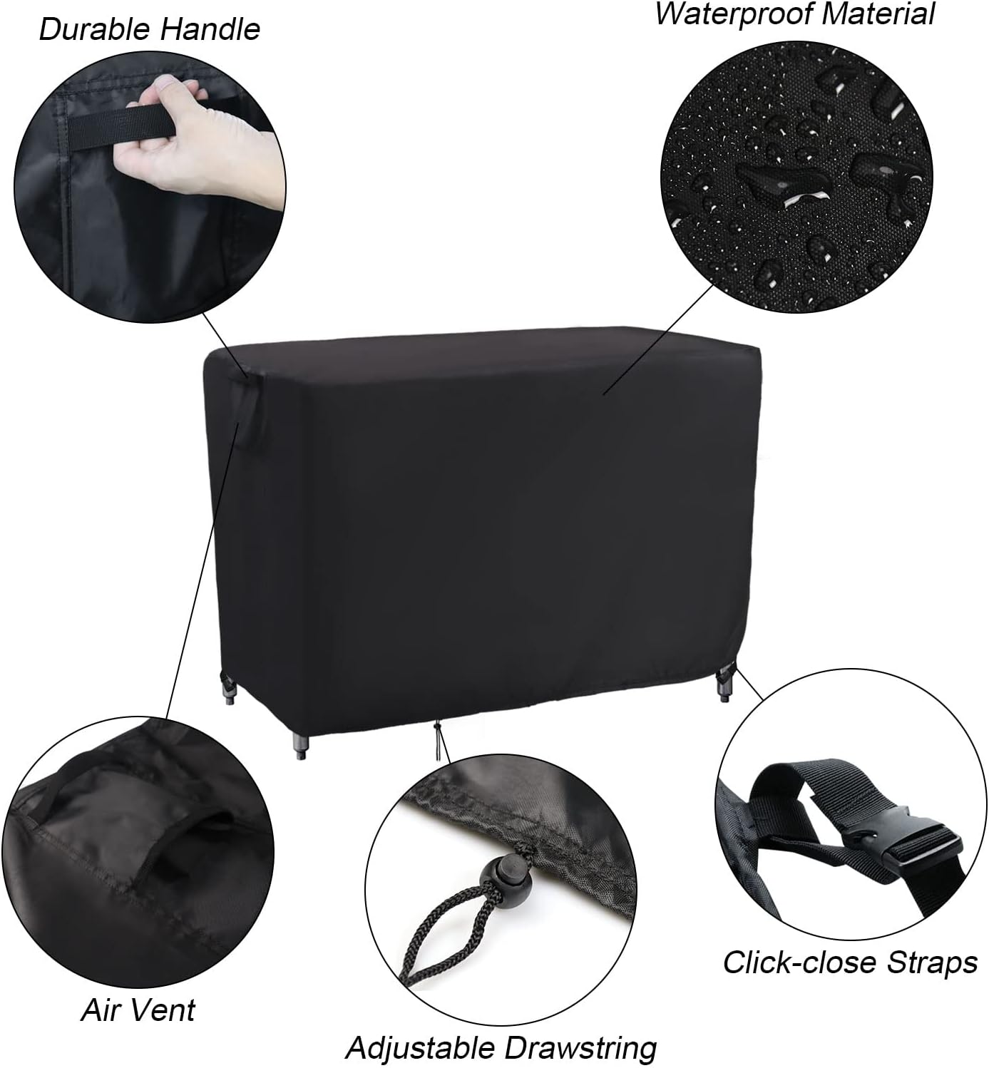 Kingling Outdoor Prep Table Covers, Waterproof Stainless Steel Table Cover Metal Table Cover Protection for Patio Kitchen Prep/Work Tables - 60''L x 30''W x 34''H