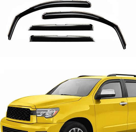 Extra Durable Window Deflectors in-Channel Window Visors Rain Guards Fit for Toyota Sequoia 2008-2022, Sun Visors, Wind Vent for Shades, Exterior Car Accessories - 4pcs. AG0514