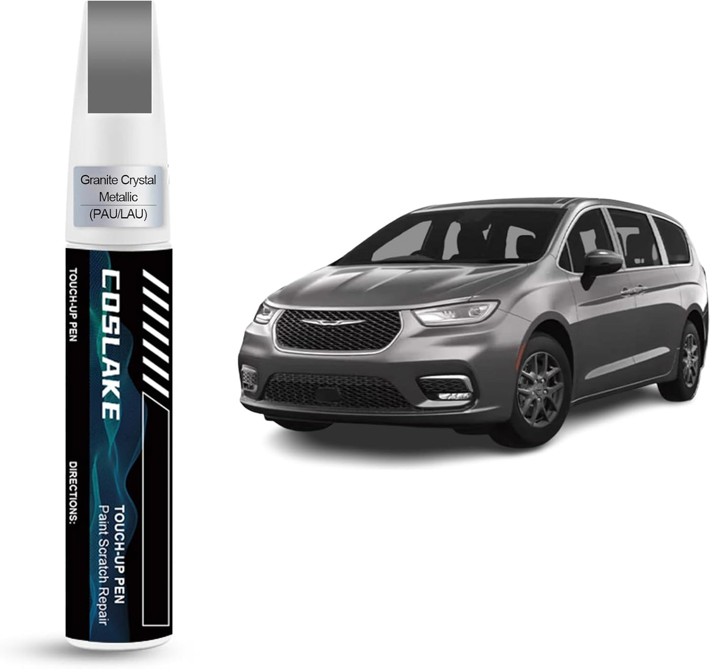 Car Touch Up Paint(Granite Crystal Metallic(PAU/LAU)) for Chrysler, Car Paint Scratch Repair Kit, Quick & Easy Solution to Repair, 2 in 1 Scratch Remover Pen with 2PCS Disposable Micro Applicators