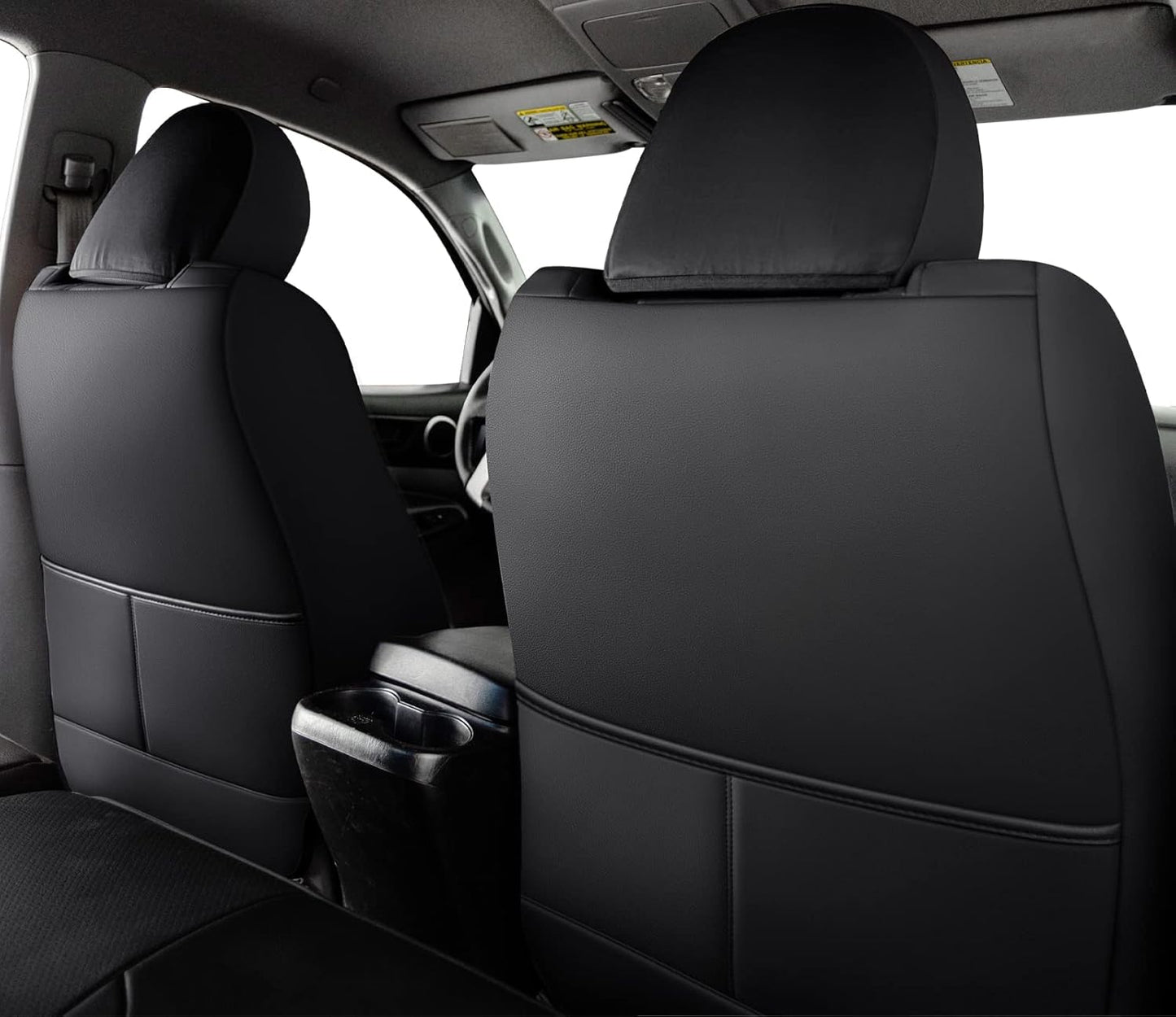 LUCKYMAN CLUB 2005-2015 Tacoma Custom Fit Seat Covers for Crew Cab with Faux Leather (2005-2015 Black & Red)