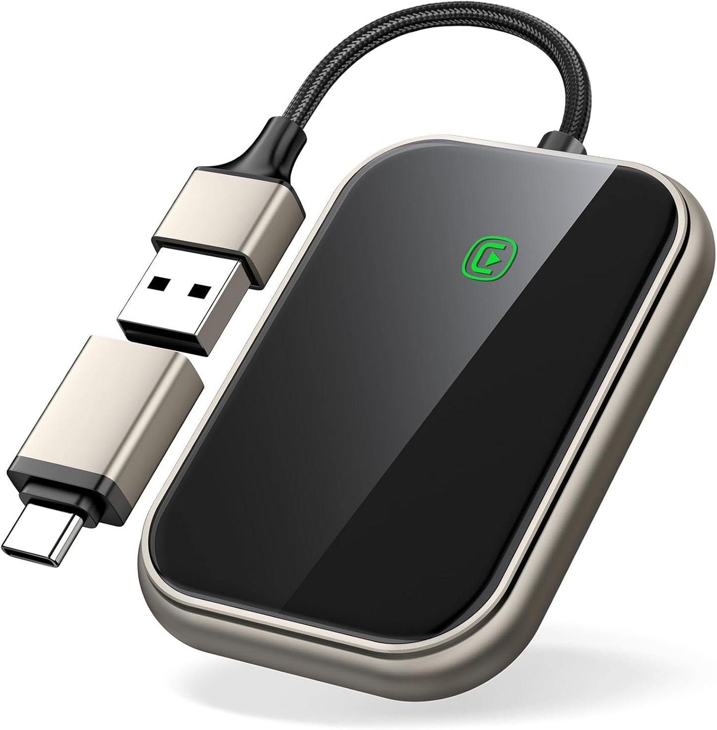 Wireless CarPlay Adapter - Fast & Stable Connection for Carplay Wireless Adapter Convert Factory Wired to Wireless CarPlay Dongle Plug & Play Car Play Fit for iPhone iOS 10+ (Dark Gold)