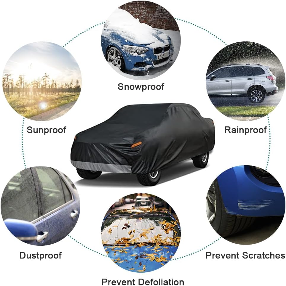 Kayme 7 Layers Truck Cover Fit Ford Ranger (2019-2025) Super Cab/Crew Cab Bed, Waterproof All Weather, Heavy Duty Outdoor Pickup Truck Cover Sun UV Rain Protection.
