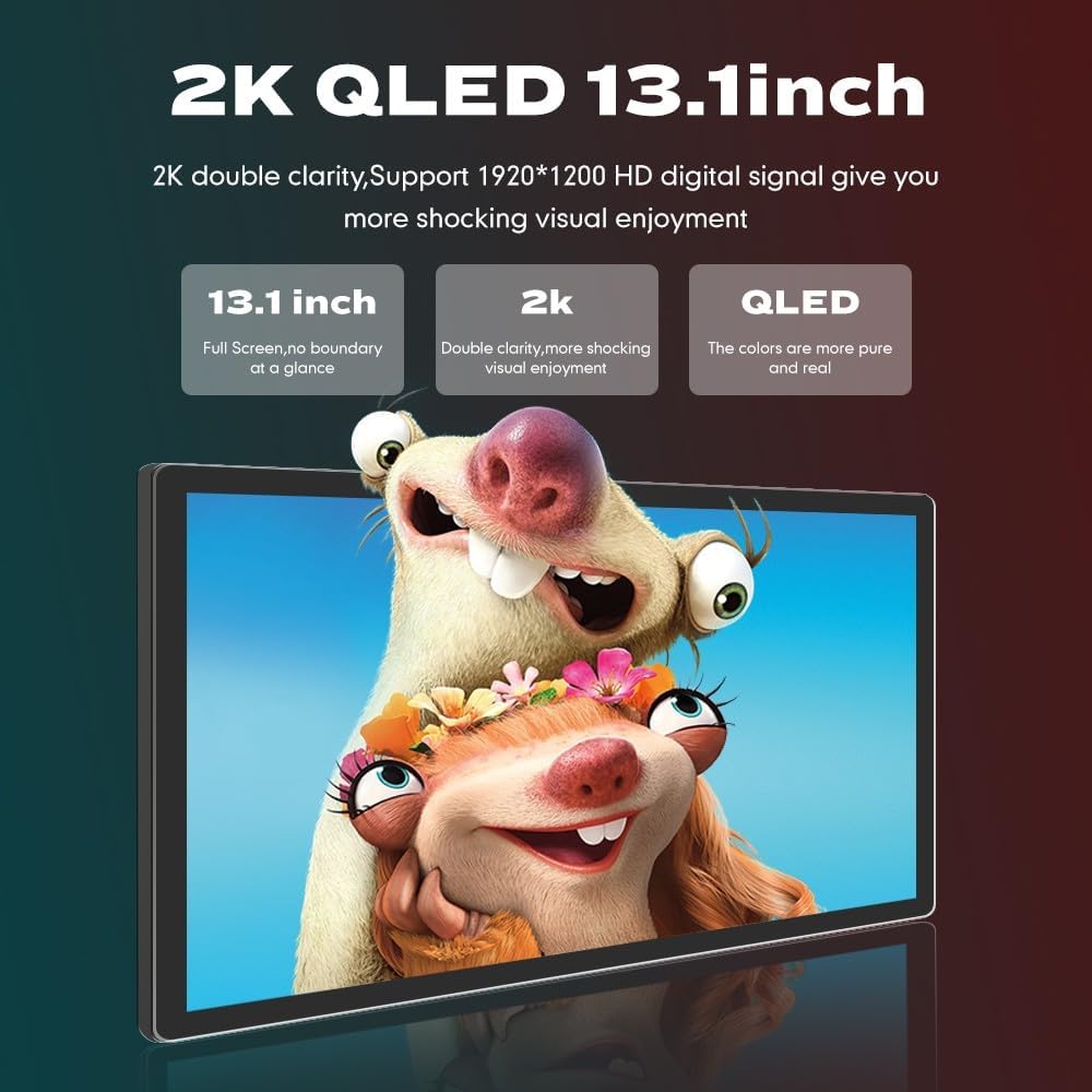 Kunfine Car CarPlay Android Auto Navigation Stereo GPS Radio Camera Display 13.1" QLED Touchscreen Headunit Tablet Media Player for Peugeot 301 2013-2022, if Applicable Octa Core 4G+64G Gloss Black