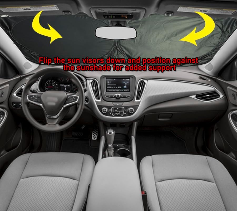 Gven Car Windshield Sun Shade, Artistic Design Car Shade Foldable Windshield Sun Visor Heat-Reflective Sunshade for Summer (Abstract, S)