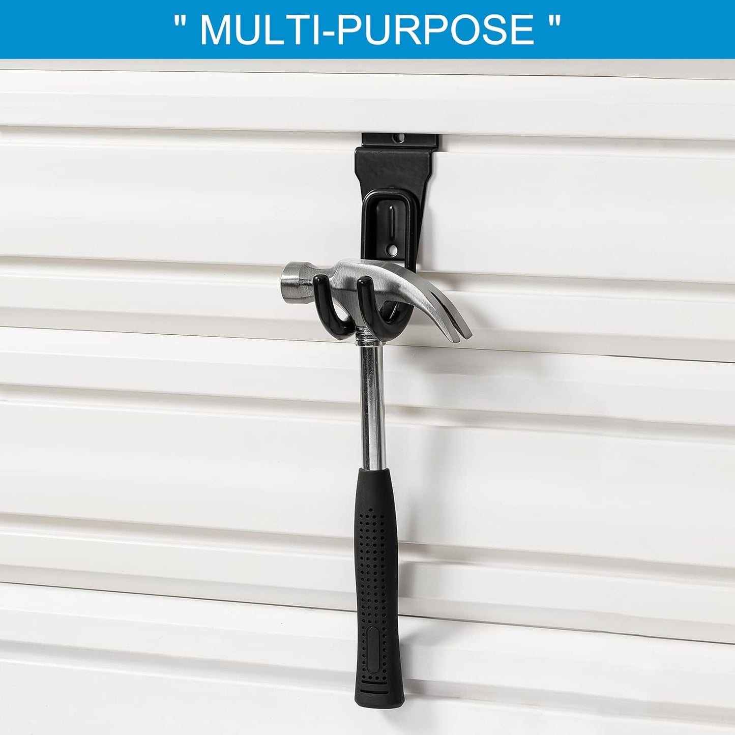 12Pack Slatwall Hooks Heavy Duty Slatwall Accessories Garage Small J Slatwall Hooks and Hangers, Black(Small J Hook)