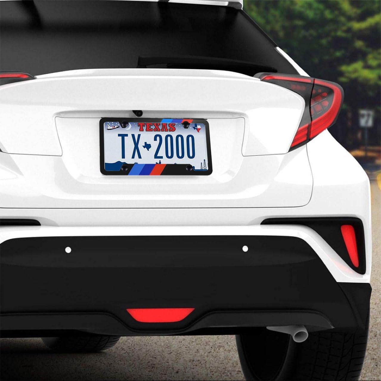 2 Pieces Tricolor License Plate Frames for Men and Women, Decorative Car Accessories (Frame B)