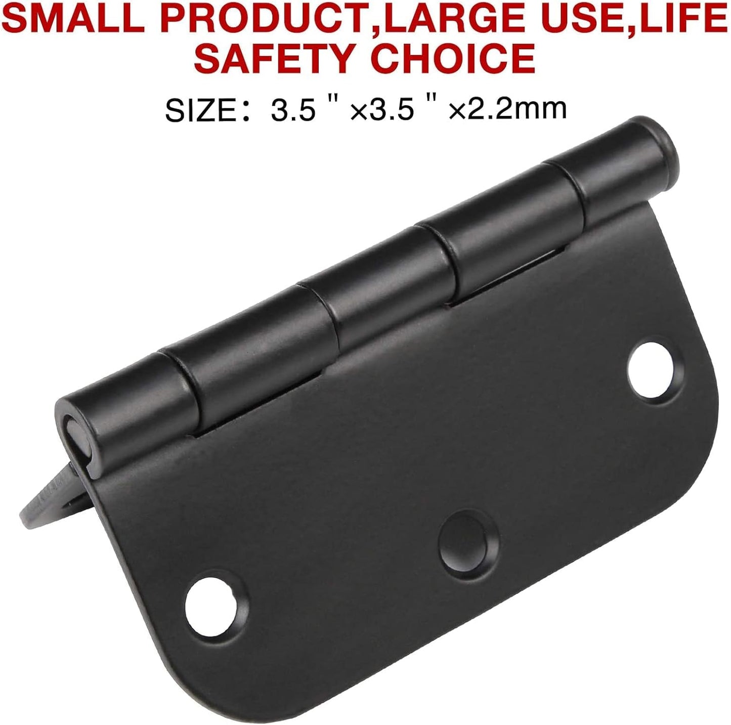 TDCHINGES 30 Pack Rounded Matte Black Door Hinges 3.5 Inch 5/8" Radius Interior 3 1/2 Inch Flat Iron Bifold Easy Installation Standard Hinge No Squeak,Bedroom Indoor for Doors 3 ½" Hardware Controls
