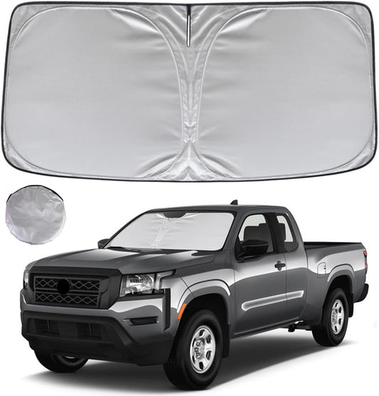 KAYZT Windshield Sun Shade for 2022-2025 2026 Nissan Frontier Foldable Sunshade Front Window Custom Fit Car Accessories