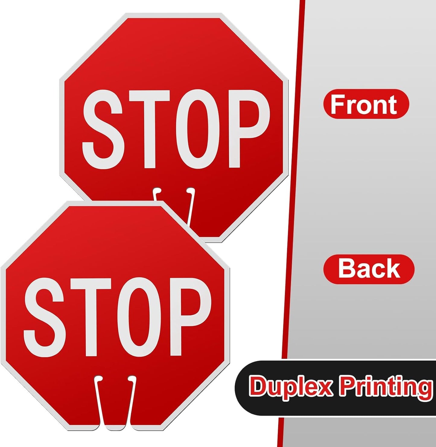 Geetery 12 Pcs Stop Signs 12 x 12 Inches PVC Traffic Cones Top Warning Signs Double Sided for Street Road Barricade Outdoor Weather Resistant Construction