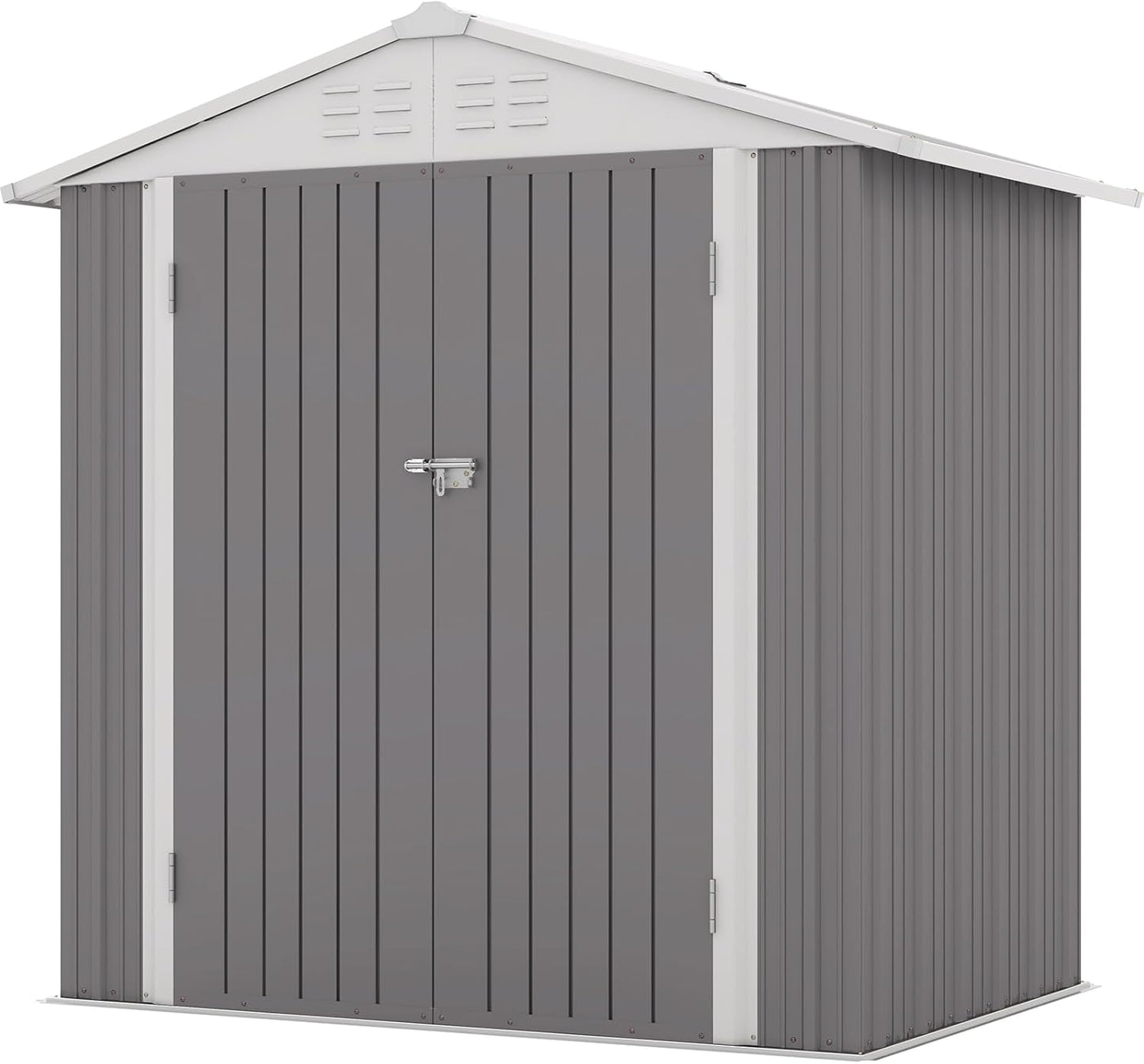 Patiowell 6x4 FT Outdoor Storage Shed, Water-Resistance Metal Outdoor Sheds with Vents & Lock, Garden Shed of Galvanized Steel for Lawn, Patio, Backyard Garden Tools, Bikes, Green