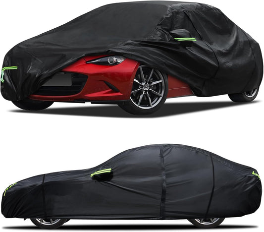 Car Cover Custom Fit for Mazda Miata MX-5 1989-2025,6 Layers Truck Cover Waterproof All Weather for Automobiles,Outdoor Full Exterior Cover,Rain, Sun, Wind Protection,Black