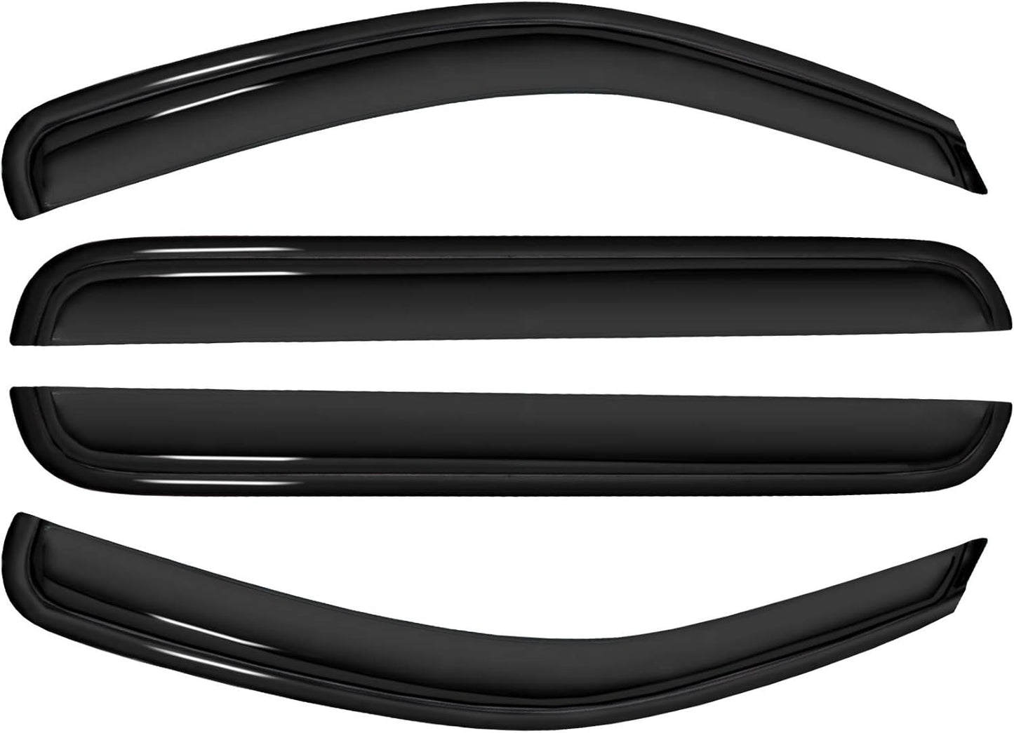 4pc Sun Rain Guards Window Visor Wind Deflector Compatible with 05-12 Nissan Pathfinder Smoke