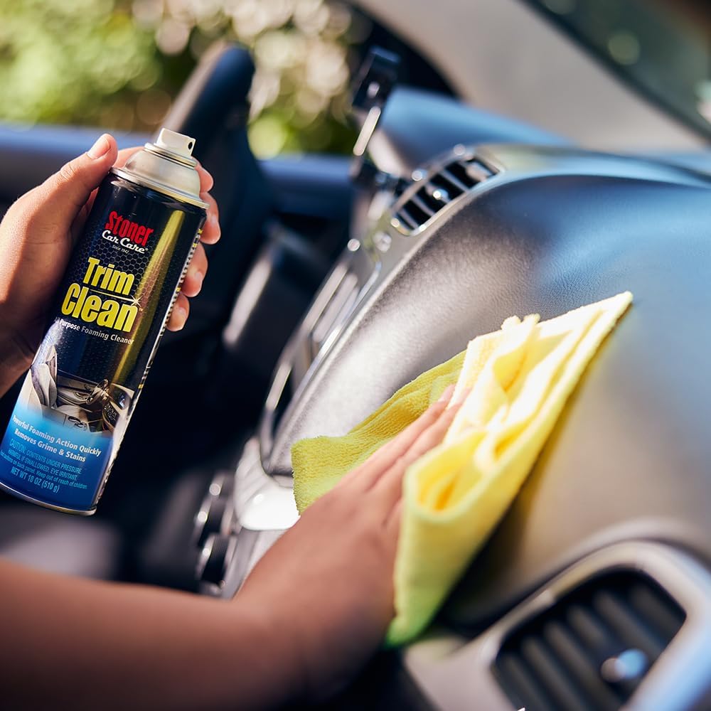 Stoner Car Care 91134–3PK Trim Clean All-Purpose Fast Acting Powerful Foaming Cleaner Quickly Removes Grime and Stains From Trim, Consoles, and More To Restore Automotive Interiors, 18 Oz, Pack of 3