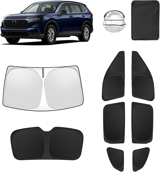 8pcs Car Window Shades for Honda CR-V 2023 2024 2025 Accessories,Windshield Side Rear Full Sunshade,Sun Visor UV Blocking, Privacy Protection and Blackout for Camping Outdoor