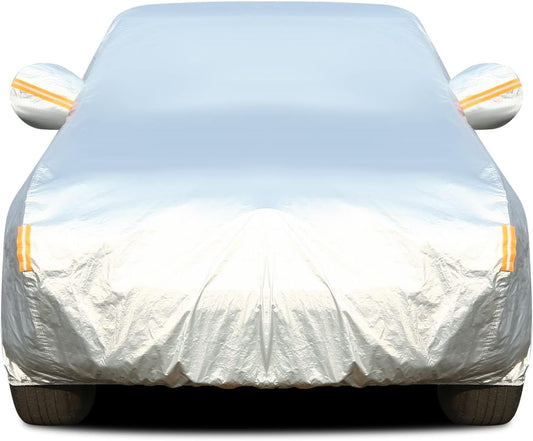 Tecoom Truck Cover Waterproof All Weather, 3 Layers Full Pickup Cover, Fleece Lining Outdoor Cover with Zipper Door/Lock for Snow Rain Protection, Universal Fit Regular/Extended/supercrew Cab