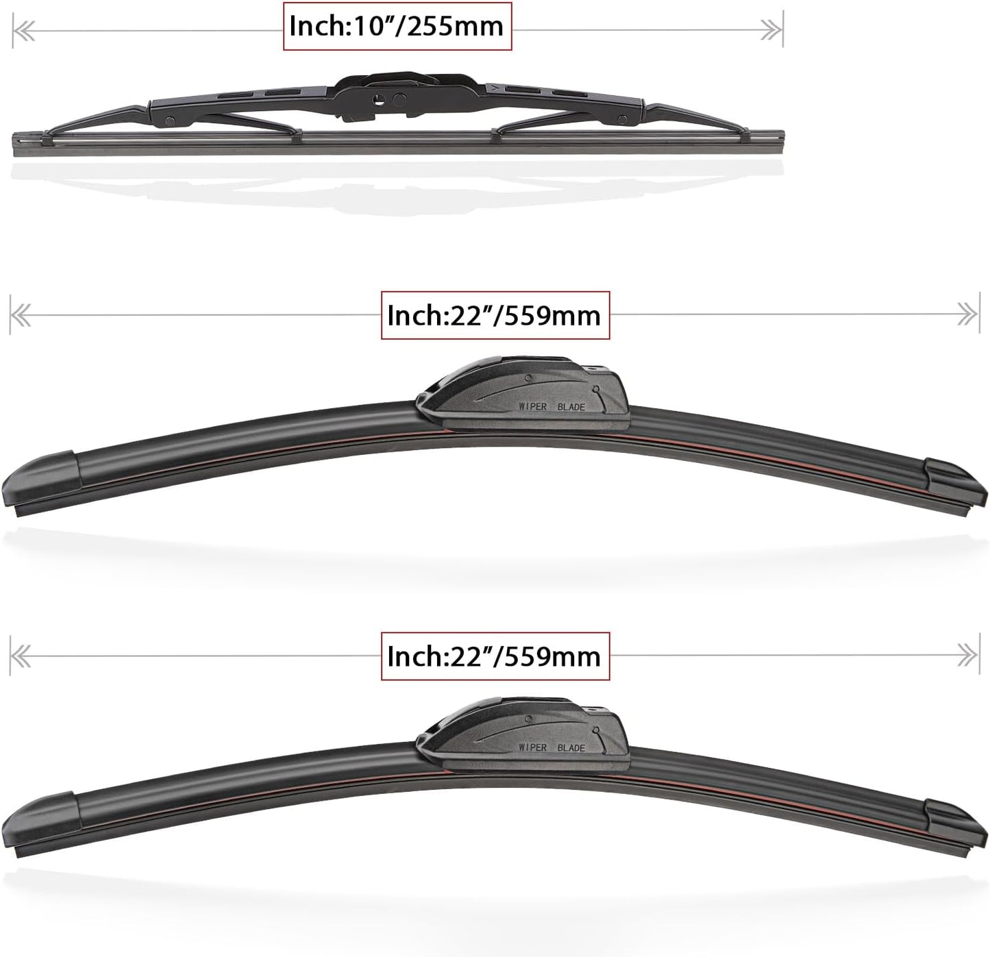 Windshield Wiper Blade Set Replacement for 2007-2017 Jeep Patriot Original Equipment Replacement Front Wiper Blades-21"/21"/10" (Set of 3) U/J Hook