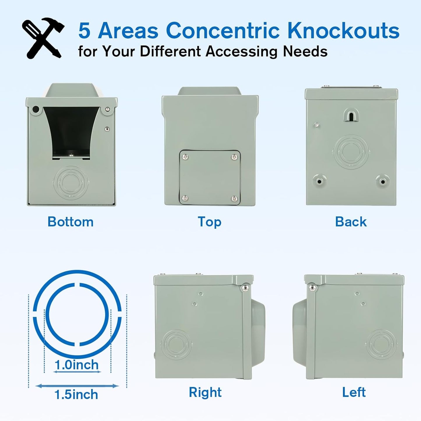30 Amp RV Power Outlet Box, 125 Volt NEMA TT-30R Receptacle, Lockable Enclosed Outdoor Plug, Electrical Receptacle Panel, Weatherproof Temporary Hookup for RV Camper Car Travel Generator