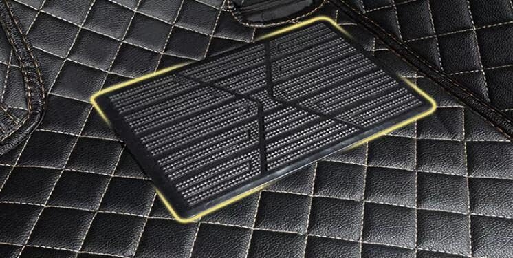 Custom All-Weather Protection Leather Car Floor Mats for Cars Sedan SUV Sports Car Waterproof Floor Mat (Black+Orange)