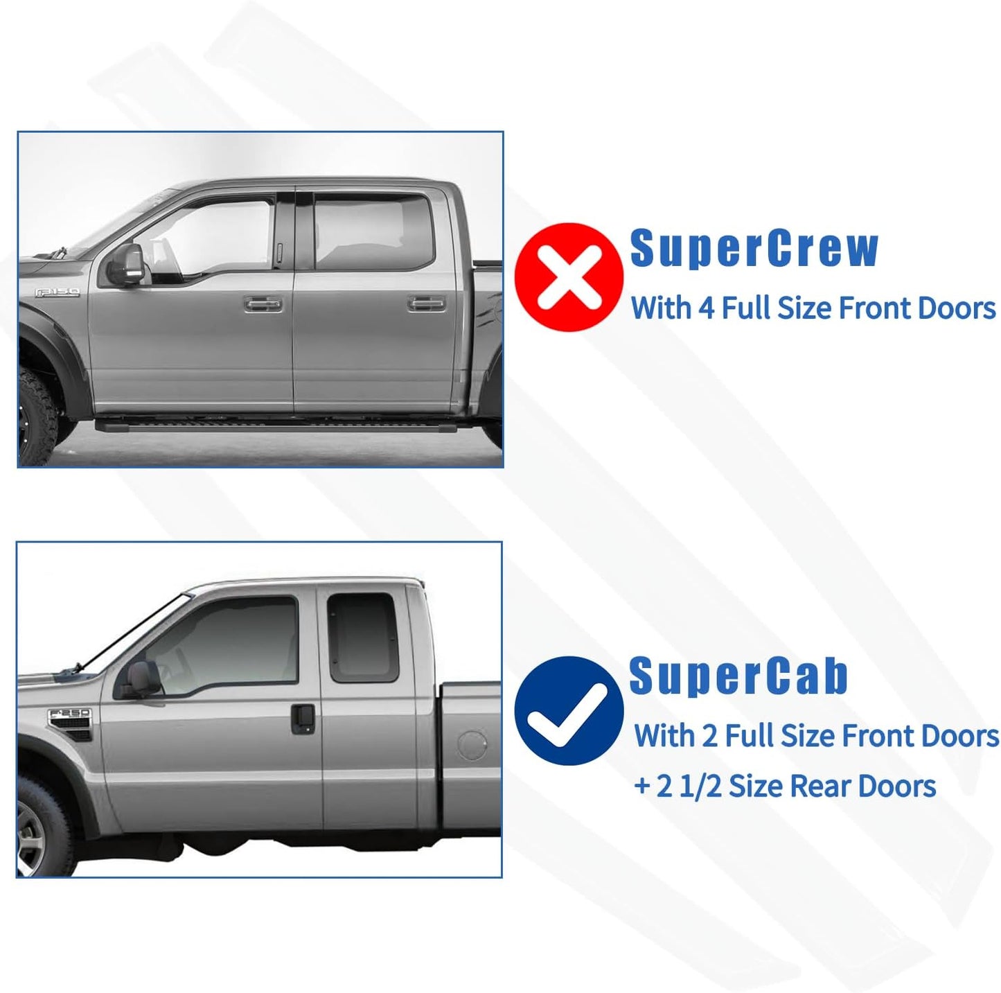 4PCS in Channel Rain Guards for 2004-2014 Ford F150 Extended Super Cab, Durable Side Window Deflectors,Vent Window Visors Shade Shield, 2005 2006 2007 2008 2009 2010 2011 2012 2013