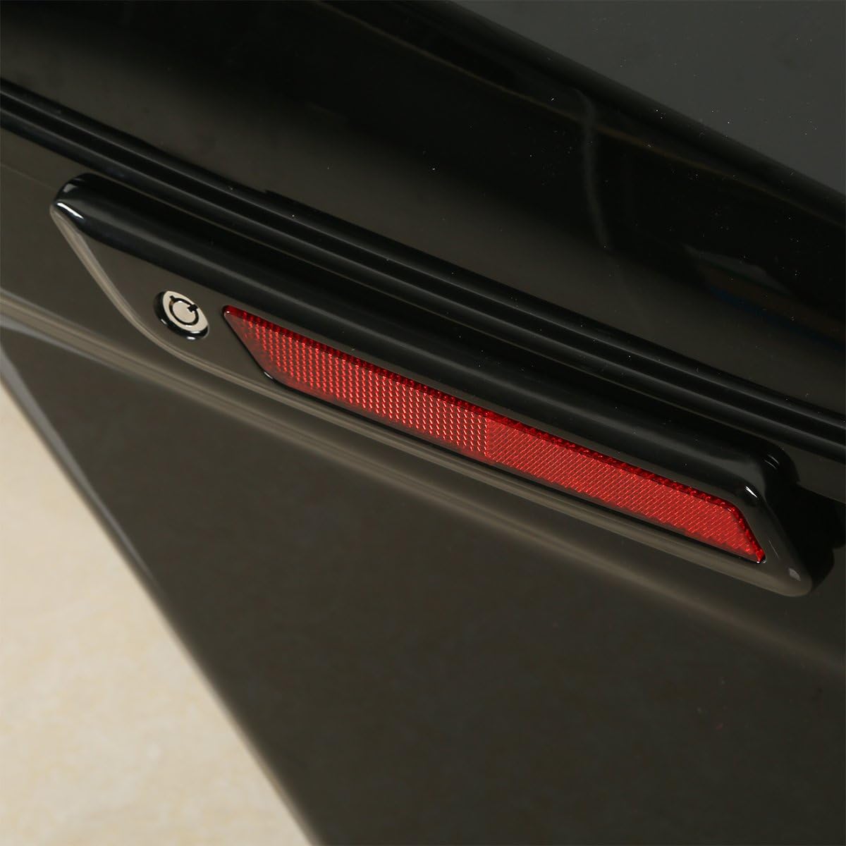 XFMT Vivid Black 5" Stretched Extended Saddlebags Hard Saddle Bags W/Black Latches & Conversion Bracket For Harley Softail Heritage Deluxe 1984-2017