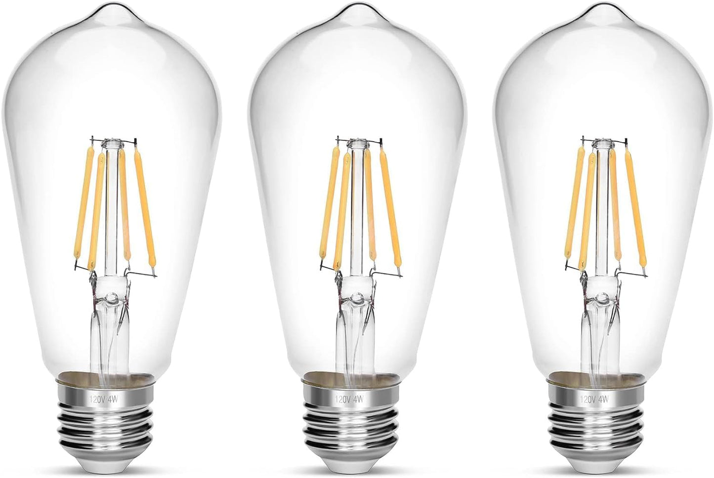 LED Edison Bulb 4W,Antique 40W Vintage Edison Bulb,E26 Light Bulb Non Dimmable Led Bulb 450 Lumens 4000K Daylight White,Pack of 3